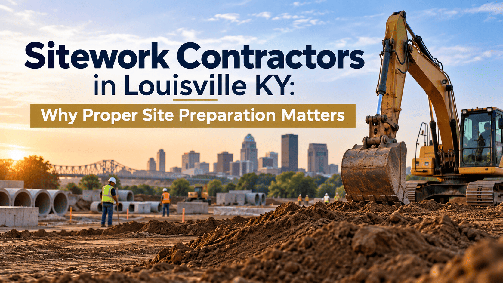 Sitework Contractors in Louisville KY preparing a construction site