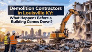 Demolition Contractors in Louisville KY preparing a building for safe demolition
